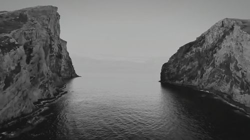 Panoramic view of sea against clear sky