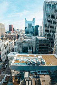 High angle view of cityscape against sky