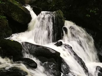 Scenic view of waterfall