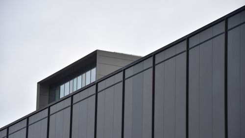 Low angle view of building against clear sky