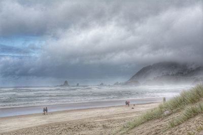 Scenic view of beach against sky