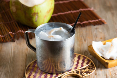 Close-up of drink on table