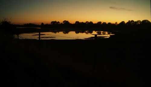 Scenic view of sunset over river