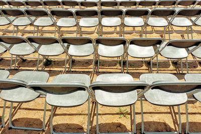 Full frame shot of empty chairs