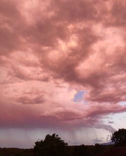 Low angle view of cloudy sky during sunset