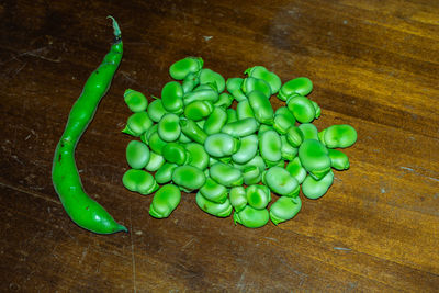 High angle view of vegetables on table