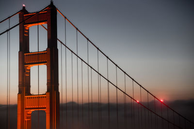 View of suspension bridge against sky