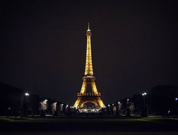 Illuminated city at night