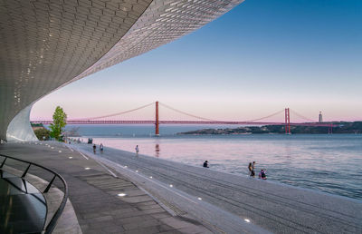 View of suspension bridge against sky