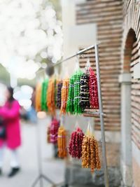 Close-up of decoration hanging outdoors