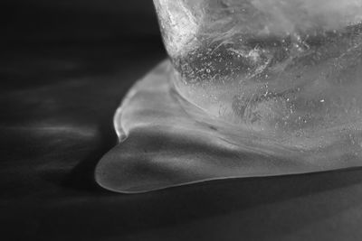 Close-up of water in glass on table