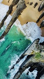 High angle view of sea
