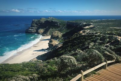High angle view of sea against sky