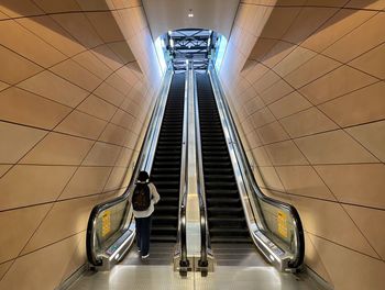 Low angle view of escalator