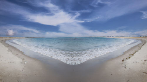 Scenic view of beach against sky