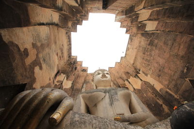 Low angle view of old ruin building