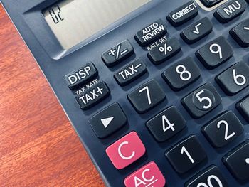 Close-up of calculator