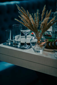 Close-up of place setting on table