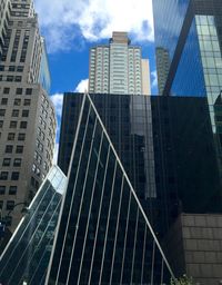 Low angle view of modern building against sky