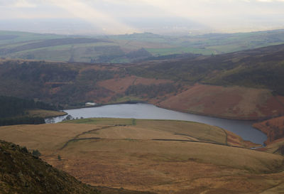 High angle view of landscape against sky