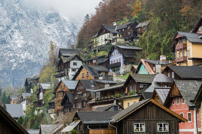 Buildings on mountain