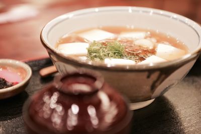 Close-up of soup in bowl