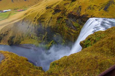 Scenic view of waterfall