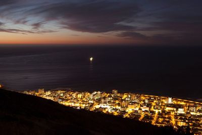 View of illuminated cityscape at night