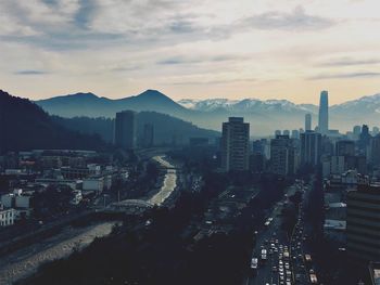 High angle view of city