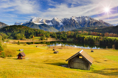 Beautiful rural landscape in bavaria at autumn