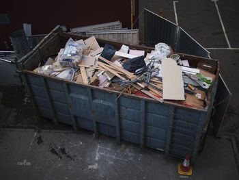 Garbage on floor in abandoned building