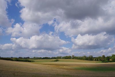 Scenic view of field against sky