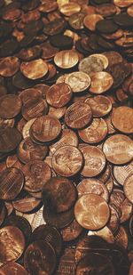 Full frame shot of coins