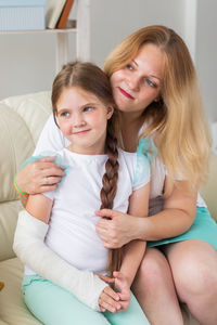 Portrait of mother and daughter