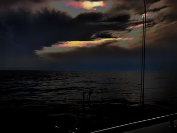 Scenic view of sea against sky at sunset