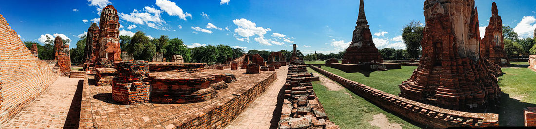 Panoramic view of temple against sky