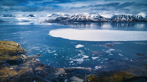 Scenic view of frozen lake