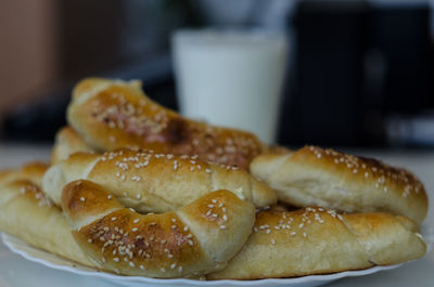 Close-up of bread on table