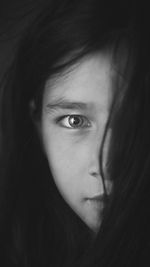 Close-up portrait of girl at home