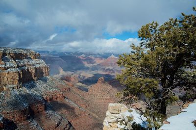 Panoramic view of landscape against cloudy sky