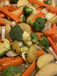 Full frame shot of chopped vegetables