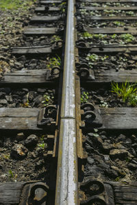 High angle view of railroad tracks