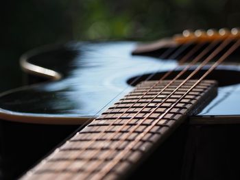 Close-up of guitar playing