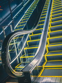 Low angle view of escalator