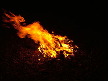 Close-up of fire at night