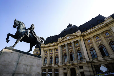 Low angle view of statue of building