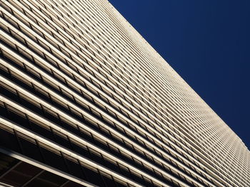 Low angle view of modern building against clear sky