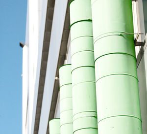 Low angle view of smoke stack against sky