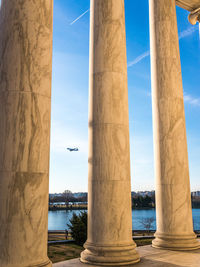 View of bridge over river against sky