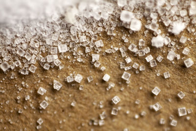 Full frame shot of ice cream on wood